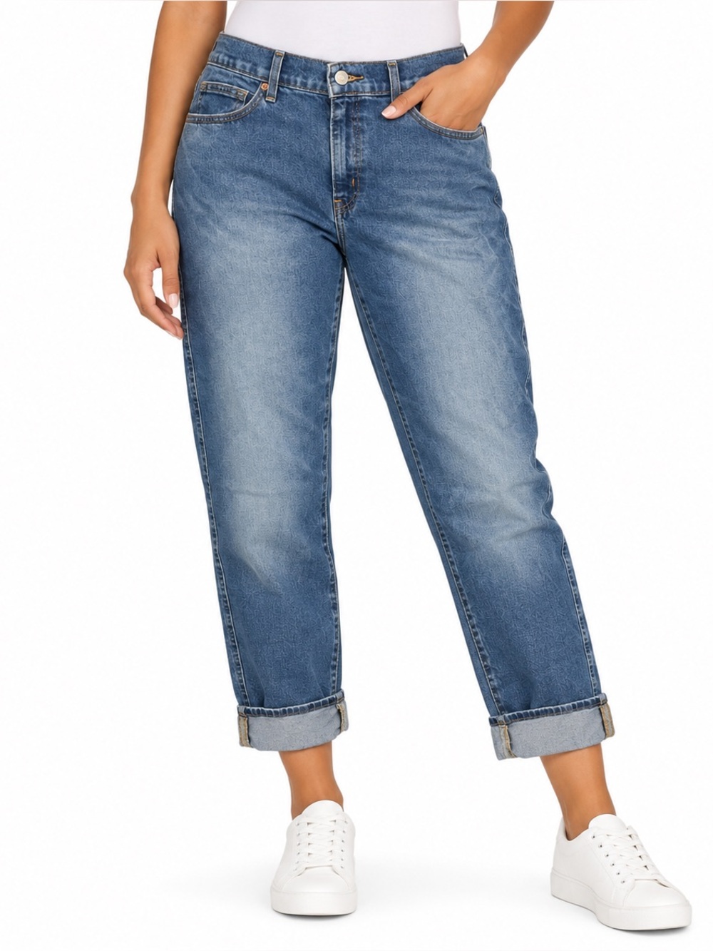 LEVI STRAUSS Signature Vintage Mid Rise Boyfriend Cuffed Jeans Size 10 W30